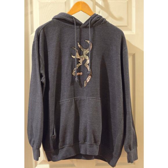 Mossy Oak Browning Realtree Hoodie Sweatshirt Blue Mens Large - Picture 2 of 7